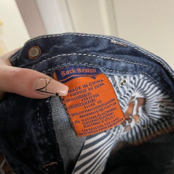 Rock Revival Womens Distressed Contrast Stitch Flap Pockets Ellor Slim Boot 27 - Picture 7 of 11